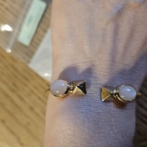 Gold and White Studded Bracelet